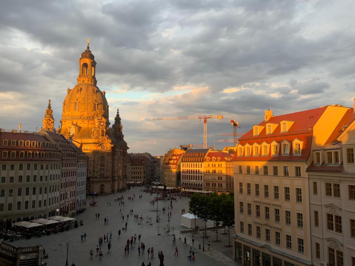 Luxus Suite Mit Einmaligem Blick Auf Die Frauenkirche Dresden Exteriör bild