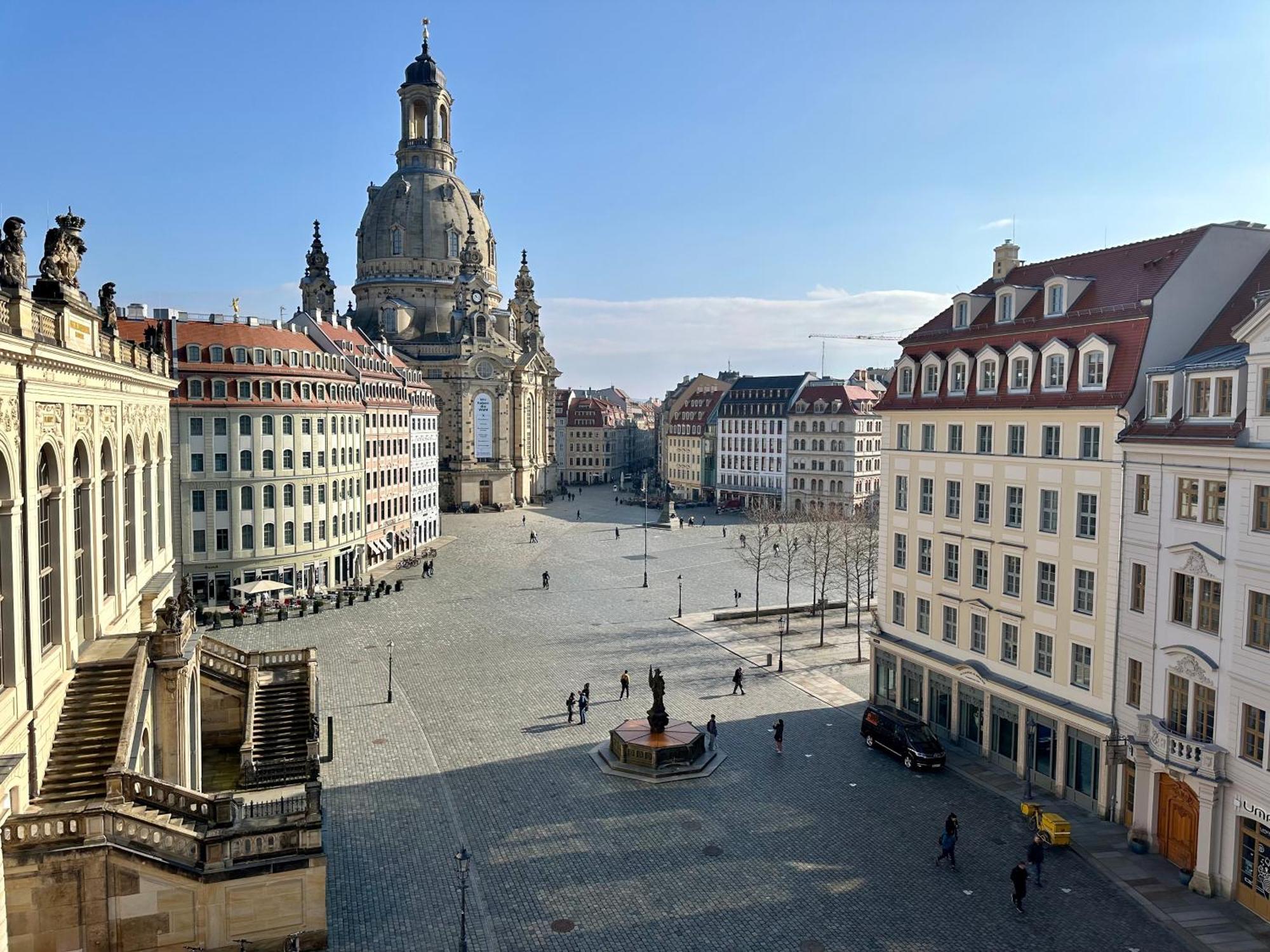 Luxus Suite Mit Einmaligem Blick Auf Die Frauenkirche Dresden Exteriör bild